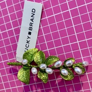 Lucky Brand Olive Leaf brooch with Pearls